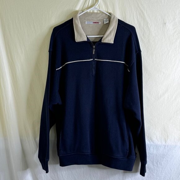 Grand Slam Other - Grand Slam Blue & Beige 1/4 Zip Long Sleeve Athletic Pullover Top Men’s Size XL*